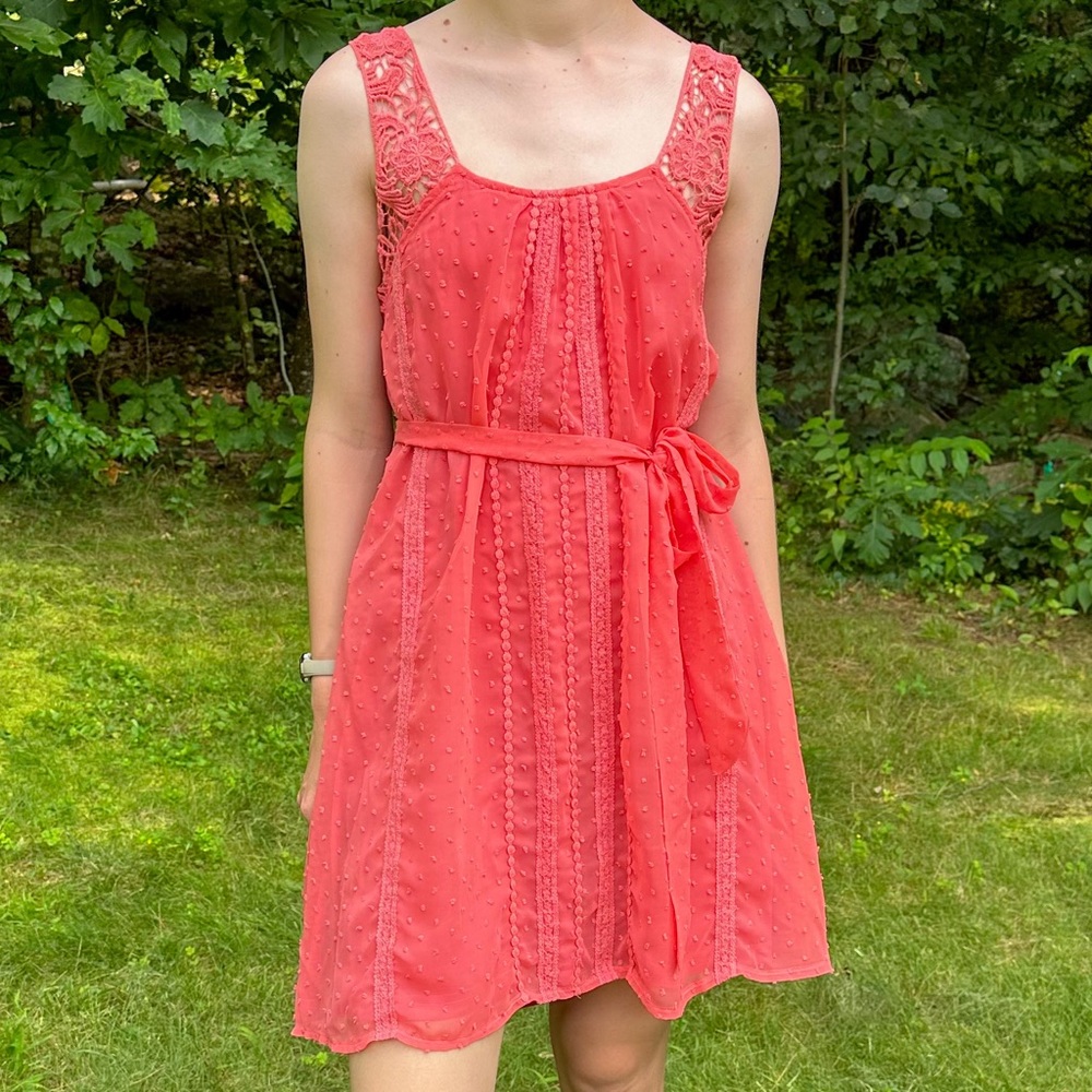 Modcloth A’REVE salmon coral pink dress, M.